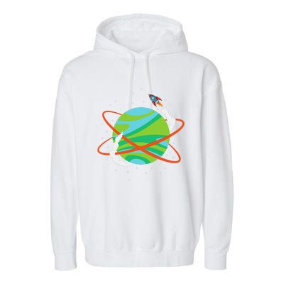 Spacecraft Approaching A Distant Exoplanet Garment-Dyed Fleece Hoodie