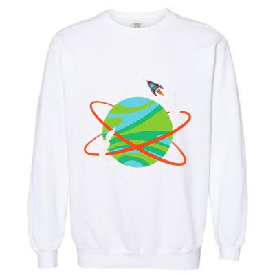 Spacecraft Approaching A Distant Exoplanet Garment-Dyed Sweatshirt