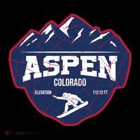 Ski At Aspen Colorado Grunge Style Button