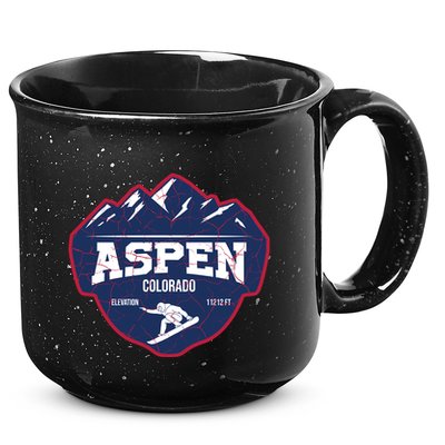 Ski At Aspen Colorado Grunge Style 15oz Campfire Ceramic Mug