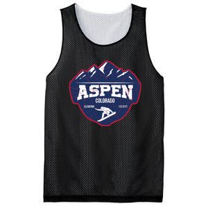 Ski At Aspen Colorado Grunge Style Mesh Reversible Basketball Jersey Tank