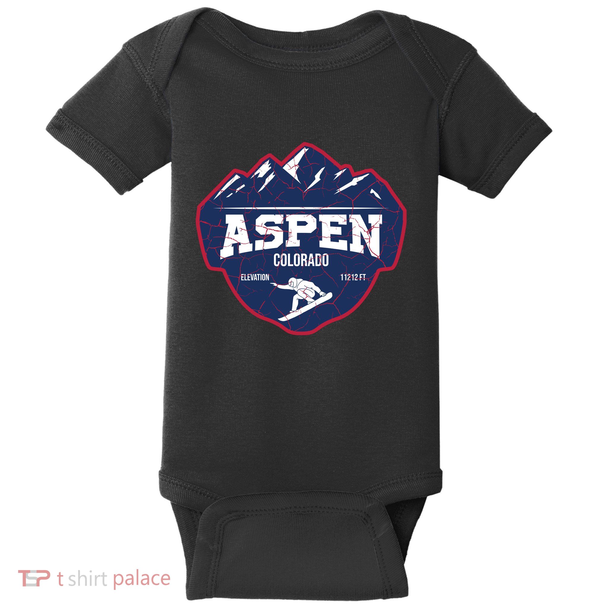 Ski At Aspen Colorado Grunge Style Baby Bodysuit