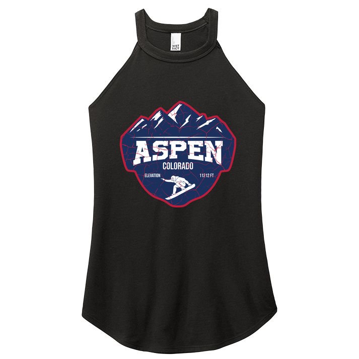 Ski At Aspen Colorado Grunge Style Women's Perfect Tri Rocker Tank