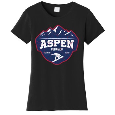 Ski At Aspen Colorado Grunge Style Women's T-Shirt