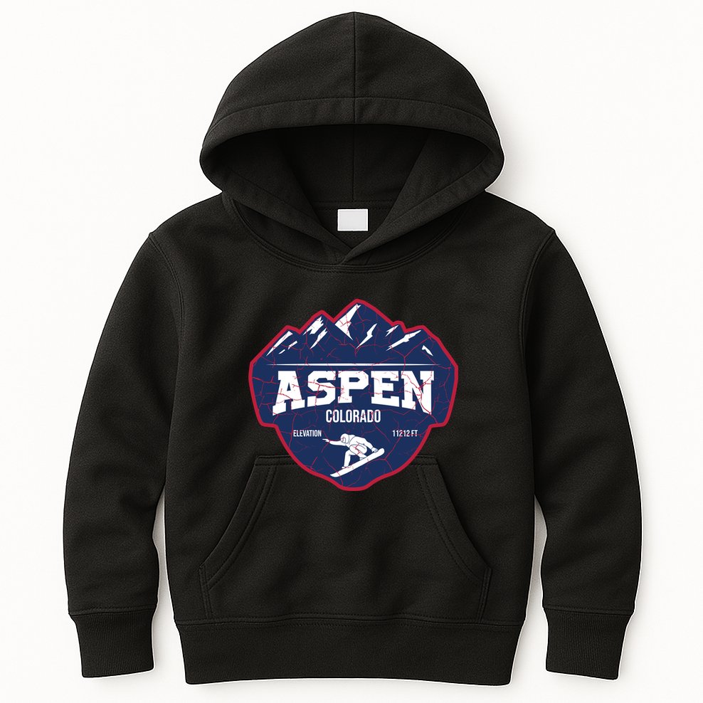 Ski At Aspen Colorado Grunge Style Kids Hoodie