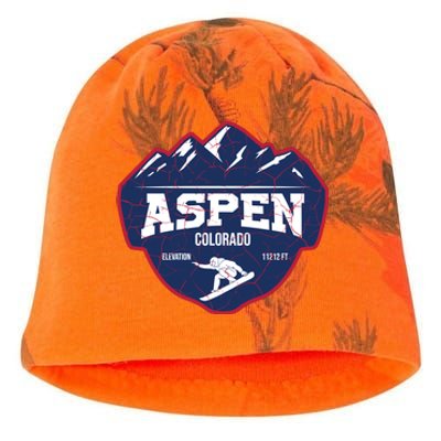 Ski At Aspen Colorado Grunge Style Kati - Camo Knit Beanie