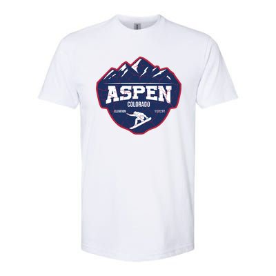 Ski At Aspen Colorado Grunge Style Softstyle® CVC T-Shirt