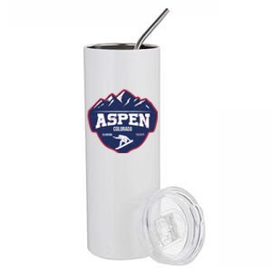 Ski At Aspen Colorado Grunge Style Stainless Steel Tumbler