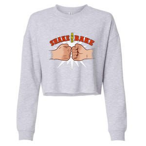 Shake And Bake Retro Pop Culture Humor Cropped Pullover Crew