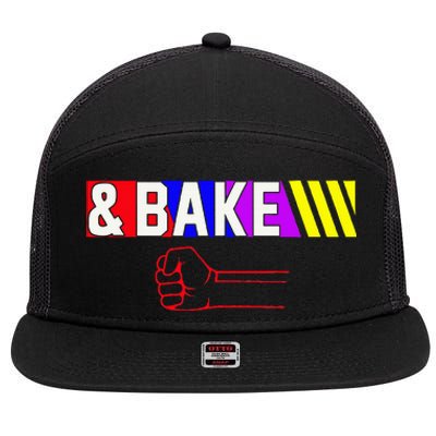 Shake And Bake Funny Family Matching Lover Dad Daughter Son 7 Panel Mesh Trucker Snapback Hat