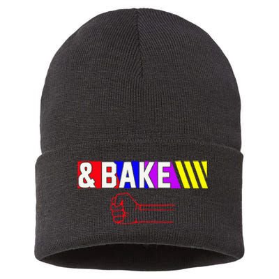 Shake And Bake Funny Family Matching Lover Dad Daughter Son Sustainable Knit Beanie