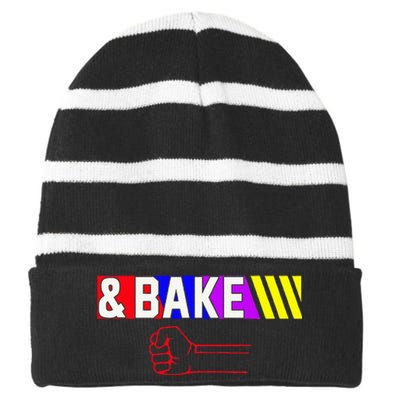 Shake And Bake Funny Family Matching Lover Dad Daughter Son Striped Beanie with Solid Band