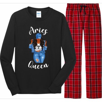 Streetwise Aries Black Queen Afro Wo Zodiac Birthday Long Sleeve Pajama Set