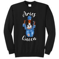 Streetwise Aries Black Queen Afro Wo Zodiac Birthday Tall Sweatshirt