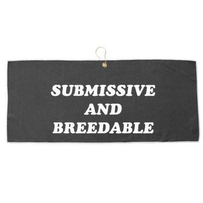 Submissive And Breedable Meme Large Microfiber Waffle Golf Towel