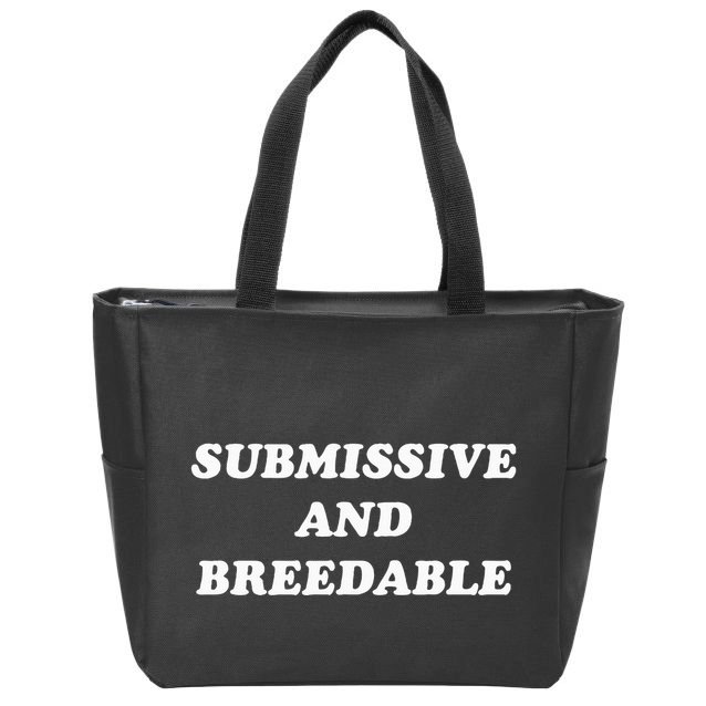 Submissive And Breedable Meme Zip Tote Bag