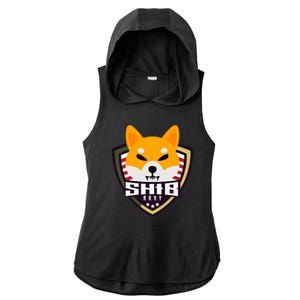 Shiba Army Badge Crest Ladies PosiCharge Tri-Blend Wicking Draft Hoodie Tank