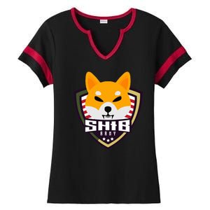 Shiba Army Badge Crest Ladies Halftime Notch Neck Tee