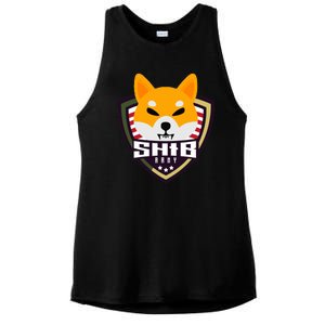 Shiba Army Badge Crest Ladies PosiCharge Tri-Blend Wicking Tank