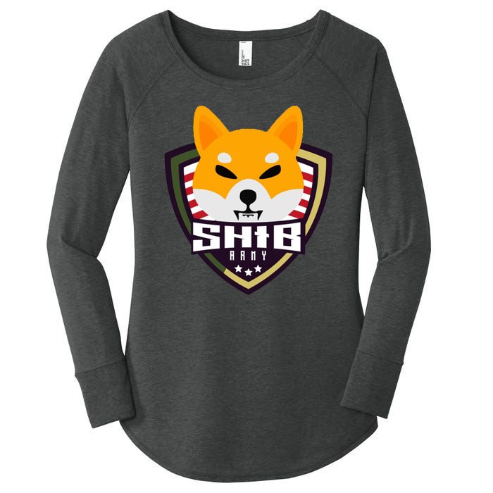 Shiba Army Badge Crest Women's Perfect Tri Tunic Long Sleeve Shirt