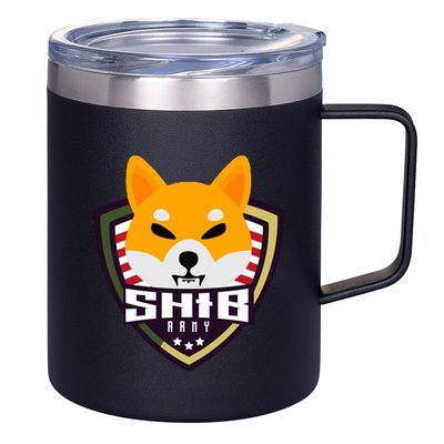 Shiba Army Badge Crest 12oz Stainless Steel Coffee Mug