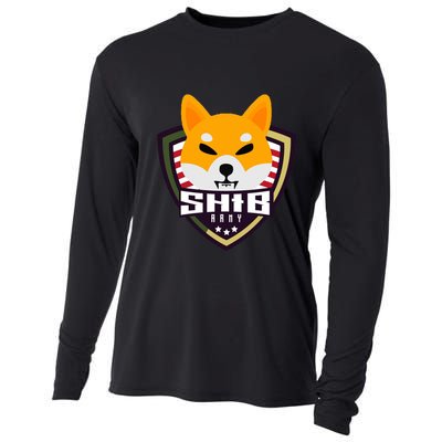 Shiba Army Badge Crest Cooling Performance Long Sleeve Crew