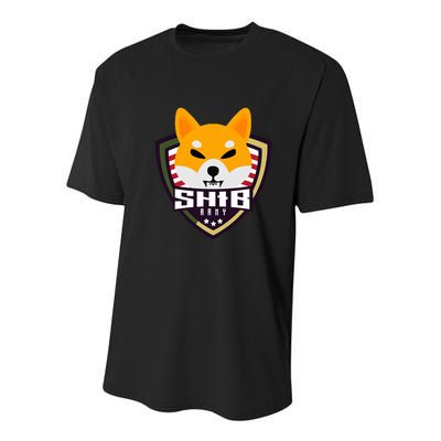 Shiba Army Badge Crest Youth Performance Sprint T-Shirt