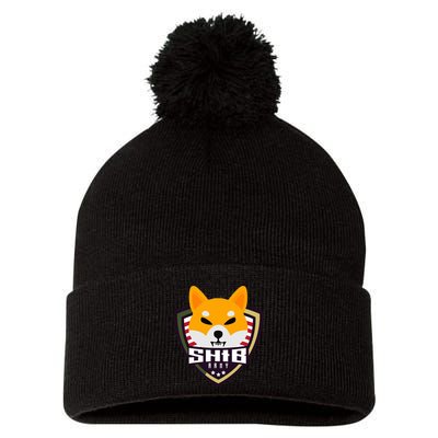 Shiba Army Badge Crest Pom Pom 12in Knit Beanie