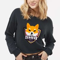 Shiba Army Badge Crest Cropped Pullover Crew
