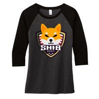 Shiba Army Badge Crest Women's Tri-Blend 3/4-Sleeve Raglan Shirt