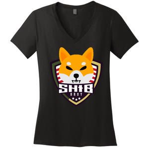 Shiba Army Badge Crest Women's V-Neck T-Shirt