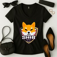 Shiba Army Badge Crest Women's V-Neck T-Shirt