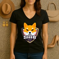 Shiba Army Badge Crest Women's V-Neck T-Shirt