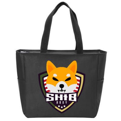 Shiba Army Badge Crest Zip Tote Bag