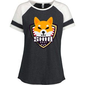 Shiba Army Badge Crest Enza Ladies Jersey Colorblock Tee