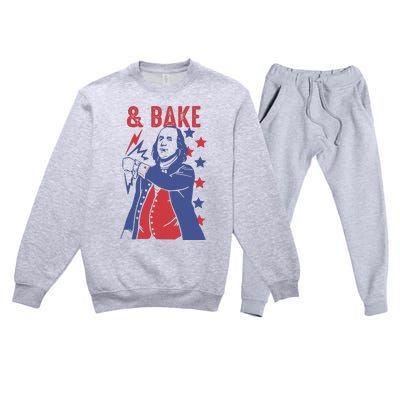 Shake And Bake Funny Couple Matching 4th of July Bake Premium Crewneck Sweatsuit Set