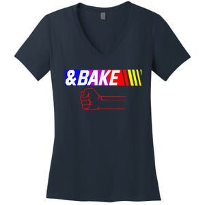 Shake And Bake Funny Family Lover Dad Daughter Son Matching Gift Women's V-Neck T-Shirt