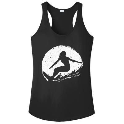 Surf Art Beach Surfer Hawaiian Wave Surfing Ladies PosiCharge Competitor Racerback Tank