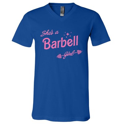 Shes A Barbell V-Neck T-Shirt