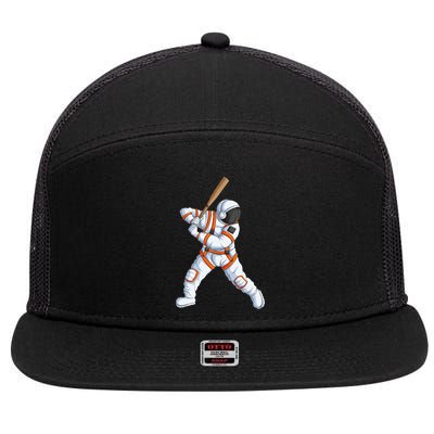 Space Astronaut Baseball Funny Baseball Player 7 Panel Mesh Trucker Snapback Hat