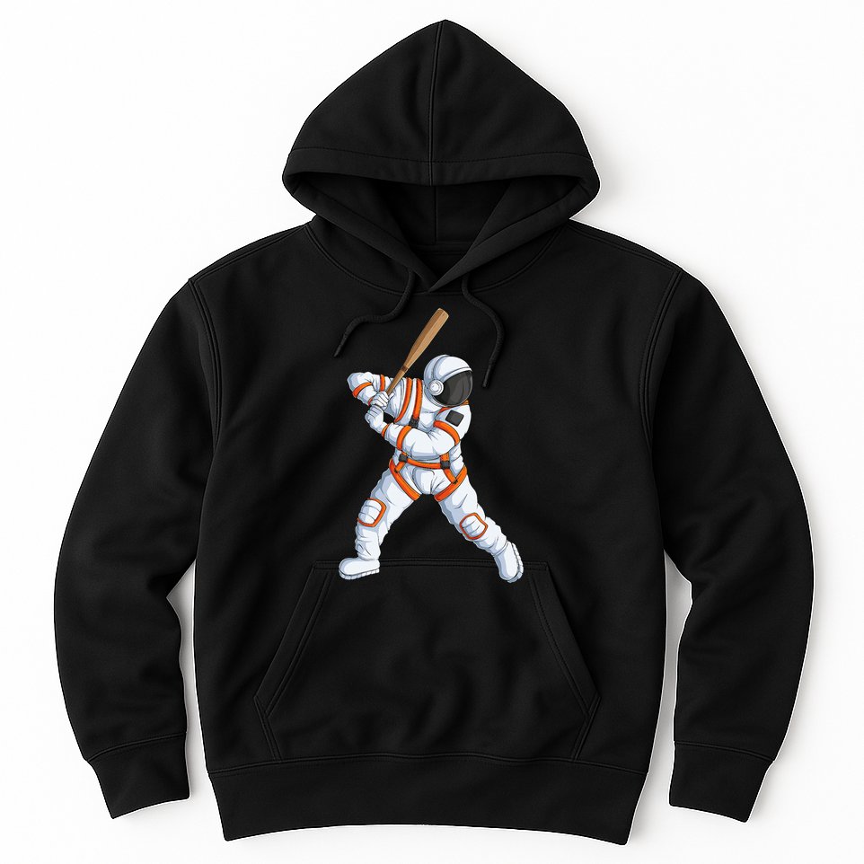 Space Astronaut Baseball Funny Baseball Player Hoodie