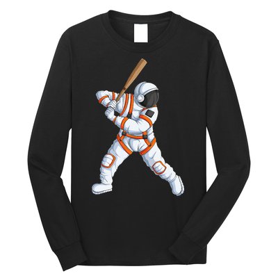 Space Astronaut Baseball Funny Baseball Player Long Sleeve Shirt