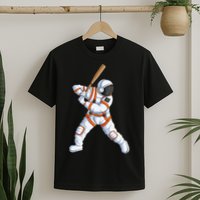 Space Astronaut Baseball Funny Baseball Player T-Shirt