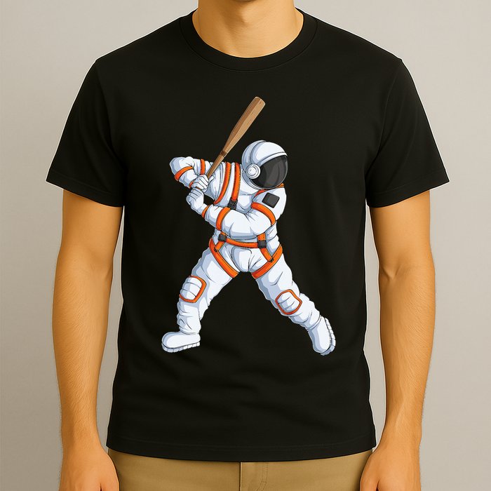 Space Astronaut Baseball Funny Baseball Player T-Shirt