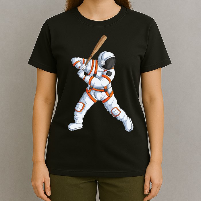 Space Astronaut Baseball Funny Baseball Player T-Shirt