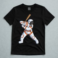Space Astronaut Baseball Funny Baseball Player T-Shirt