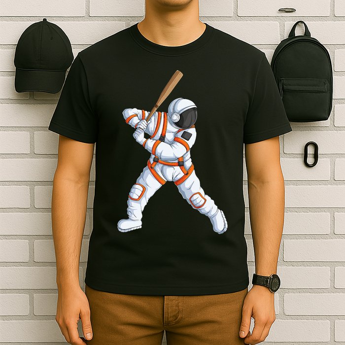 Space Astronaut Baseball Funny Baseball Player T-Shirt