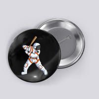 Space Astronaut Baseball Funny Baseball Player Button