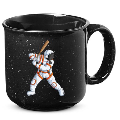 Space Astronaut Baseball Funny Baseball Player 15oz Campfire Ceramic Mug