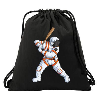 Space Astronaut Baseball Funny Baseball Player Drawstring Bag